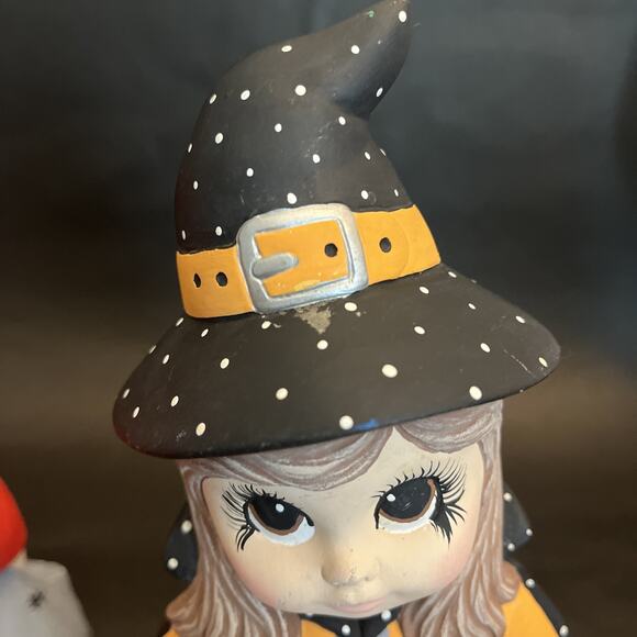 Ceramic Mold Witch & Devil Trick or Treat Halloween Hobbyist | VTG ‘87 | ~ 11” - Picture 8 of 14